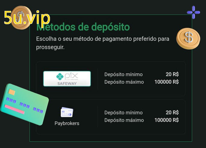 O cassino 5u.vipbet oferece uma grande variedade de métodos de pagamento